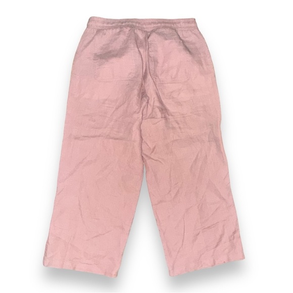 NWOT 100% Linen Size Small Dusty Rose Crop Pants - Picture 2 of 5